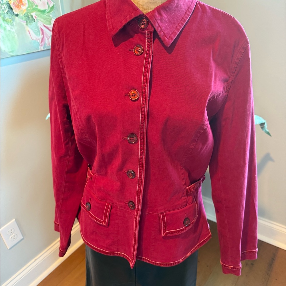 Vintage Red Button-Up Jacket